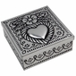 Punched Tin Keepsake Jewelry Box with Embossed Heart and Mirror - Assorted