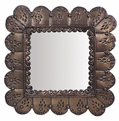 Punched Tin Petal Square Mirror
