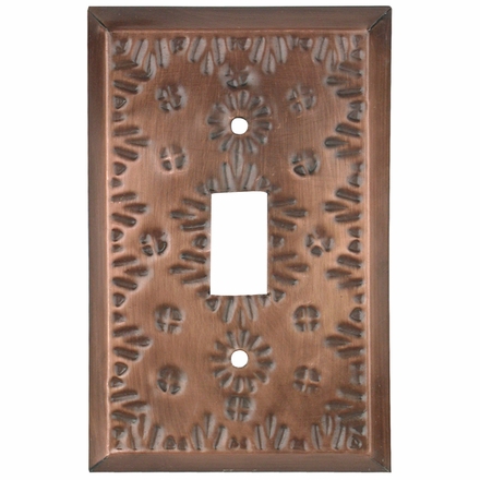 Punched Tin Single Switch Cover - Flower Design