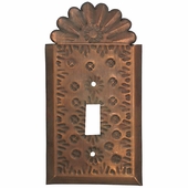Punched Tin Single Switchplate - Crown & Flower