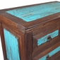 Reclaimed Wood Buffet Cabinet with Painted Turquoise Accents