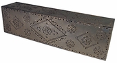 Rectangular Punched Aged Tin Vanity Light Fixture