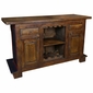 Red & Blue Painted Wood Rustic Bar