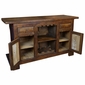 Red & Blue Painted Wood Rustic Bar