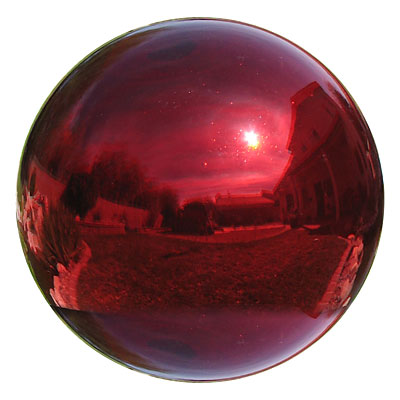 Red Glass Gazing Balls