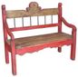 Red Hacienda Bench with Iron Backrest