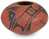 Red Mata Ortiz Native Short Vase