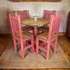 Red Painted Wood Bistro Table Set with 4 Chairs
