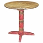 Red Painted Wood Bistro Table Set with 4 Chairs