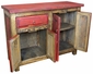 Red Painted Wood Buffet - 4 Doors & 1 Drawer