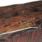 Red Painted Wood Carved Bar with Cedar Top