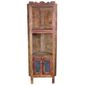 Red Painted Wood Corner Cabinet