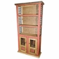 Red Painted Wood & Iron Bookcase