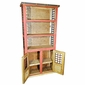 Red Painted Wood & Iron Bookcase