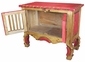 Red Painted Wood Ox Yoke Console Table