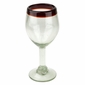 Red Rim Mexican Wine Glasses - Set of 4