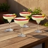 Red Rimmed Margarita Glasses - Set of 4