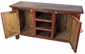 Red Rustic Painted Wood Entertainment Console or Credenza