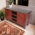 Red Rustic Painted Wood Entertainment Console or Credenza
