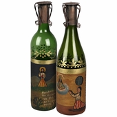 Retablo Wine Bottle - Candle Holder
