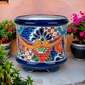 Ringed Footed Talavera Flower Pot