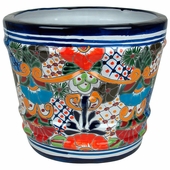 Ringed Talavera Flower Pot