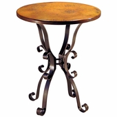 Roman Base Round Bar Table with Copper Top