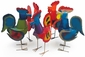 Rooster Painted Metal Yard Art - Assorted