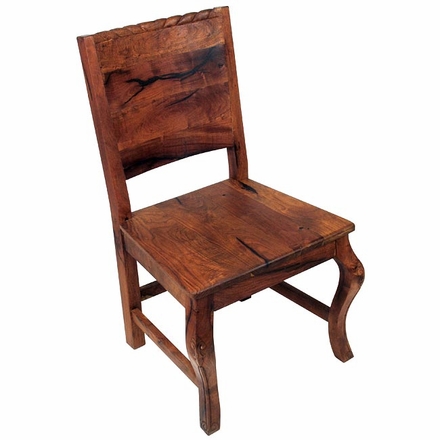Rope Back Carved Mesquite Dining Chair - Minumum Order 2