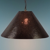 Round Aged Tin Punched Hanging Shade Light