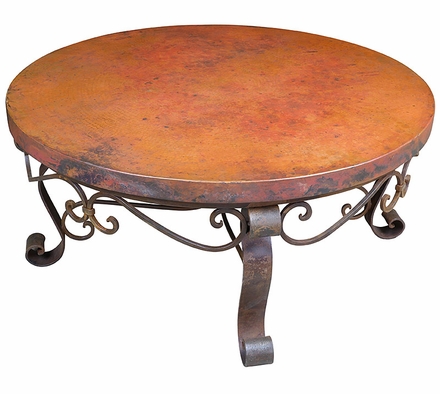 Round Copper & Iron Coffee Table