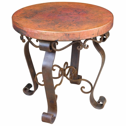 Round Copper & Iron End Table