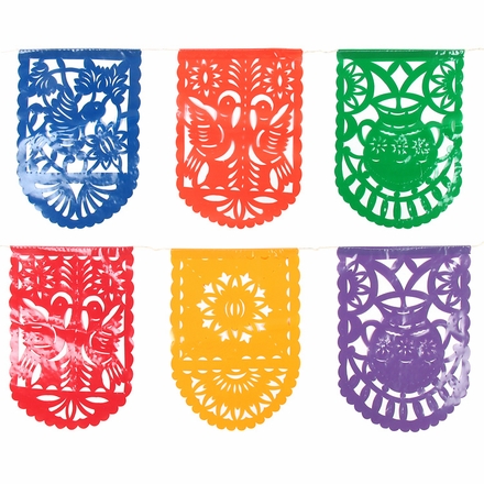 Round End Plastic Picado Banners - Set of 2