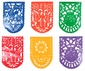 Round End Plastic Picado Banners - Set of 2