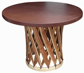 Round Mexican Equipale Table - 47 in Diameter