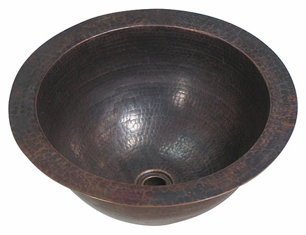 Round Hammered Copper Sink