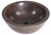 Round Hammered Copper Vessel Sink