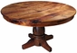 Round Mesquite Dining Table with Turned Pedestal Base