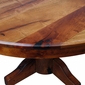 Round Mesquite Dining Table with Turned Pedestal Base