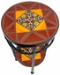 Round Mexican Iron Side Table with Talavera Tiles - 12