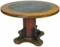 Round Painted Wood Mexican Pedestal Table