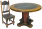 Round Painted Wood Mexican Pedestal Table & Chairs Set