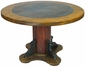 Round Painted Wood Mexican Pedestal Table & Chairs Set