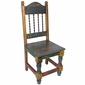 Round Painted Wood Mexican Pedestal Table & Chairs Set