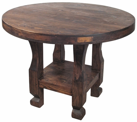 Round Rustic Wood Bistro Table - Counter Height