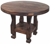 Round Rustic Wood Bistro Table - Counter Height