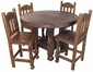 Round Rustic Wood Counter Height Bistro Table Set with 4 Stools