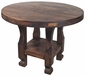Round Rustic Wood Counter Height Bistro Table Set with 4 Stools