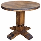 Round Rustic Wood DiningTable Set with 4 Chairs