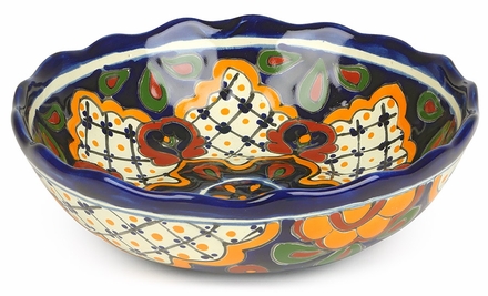 Round Scalloped Talavera Bowl